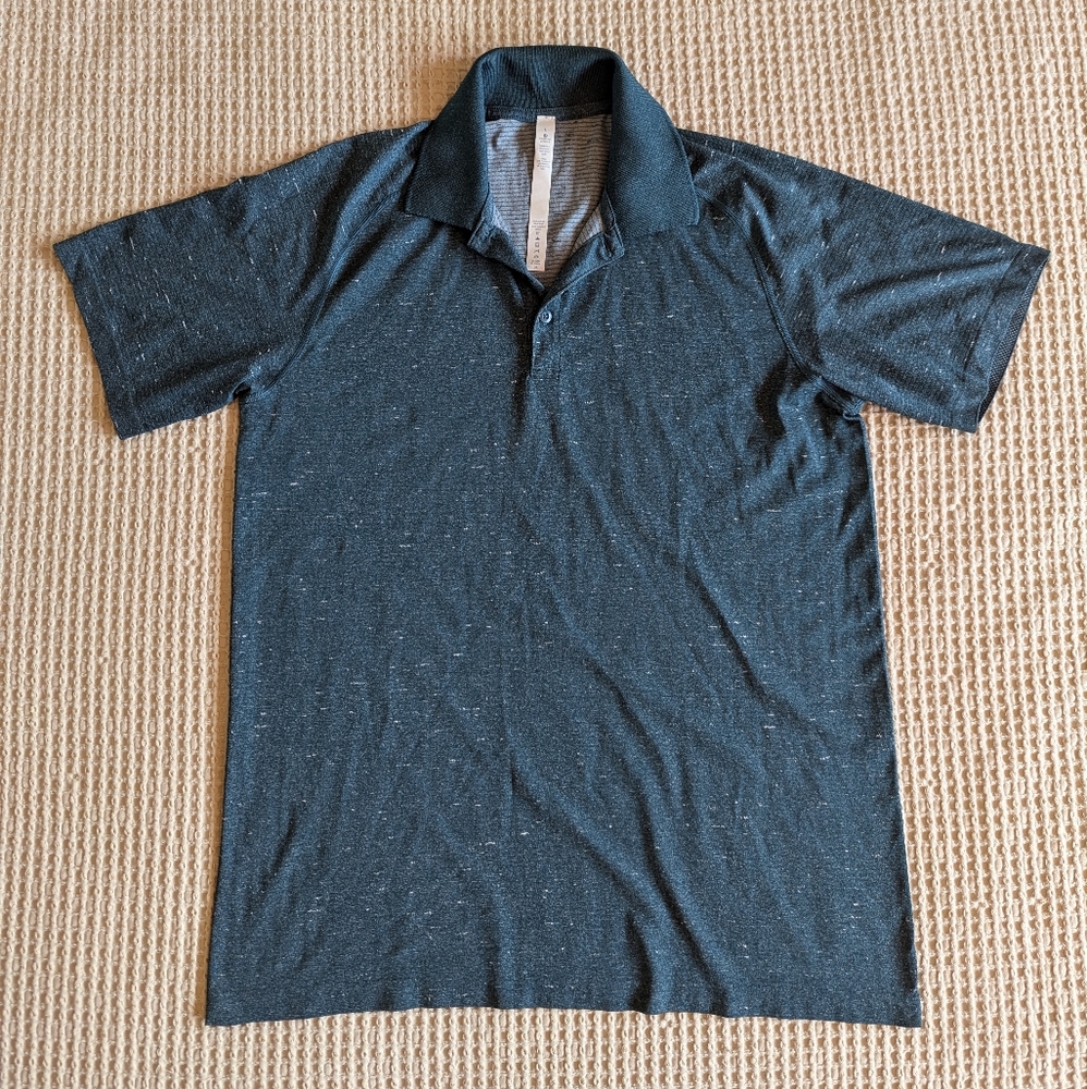Lululemon Athletica Metal Vent Tech Polo Shirt Short Sleeve (Men's Large) Green